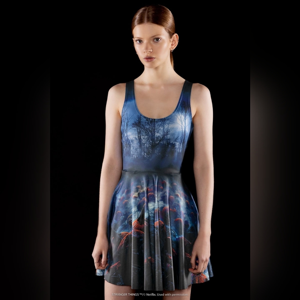 Blackmilk Stranger Things Poisoned Pumpkins Scoop Skater Dress - Limite